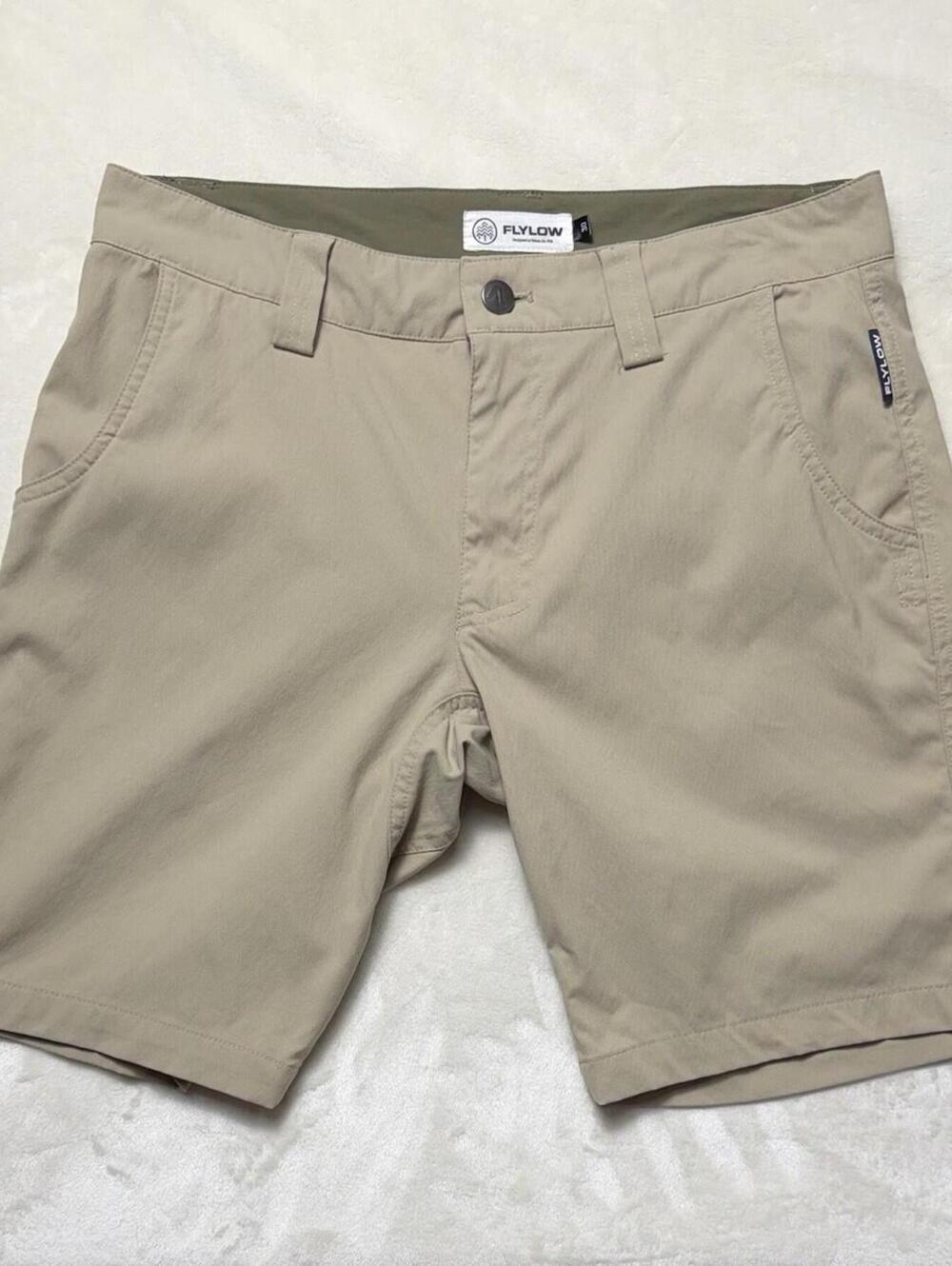 Flylow Gear Mens Carter Shorts Khaki Tan Hiking Mountain Bike Size 30 Nylon